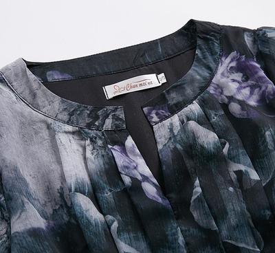 【2016夏裝新品女裝歐美時尚V領(lǐng)中袖印花收腰顯瘦連衣裙廠家直】價格_廠家_圖片 -