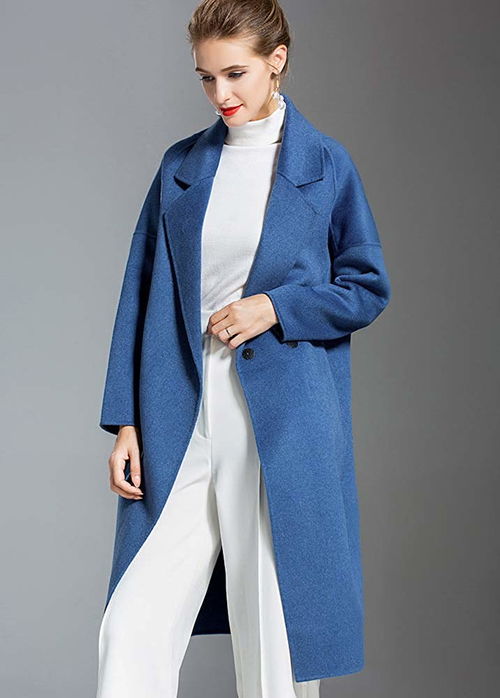 【服裝進貨碼數(shù)怎么配法爾莎中長款雙面羊絨呢大衣女】- 